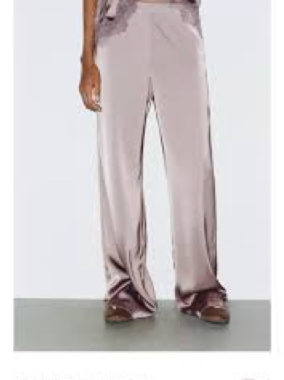 Zara Satin Wide-Leg Pants — Blush/ Purple